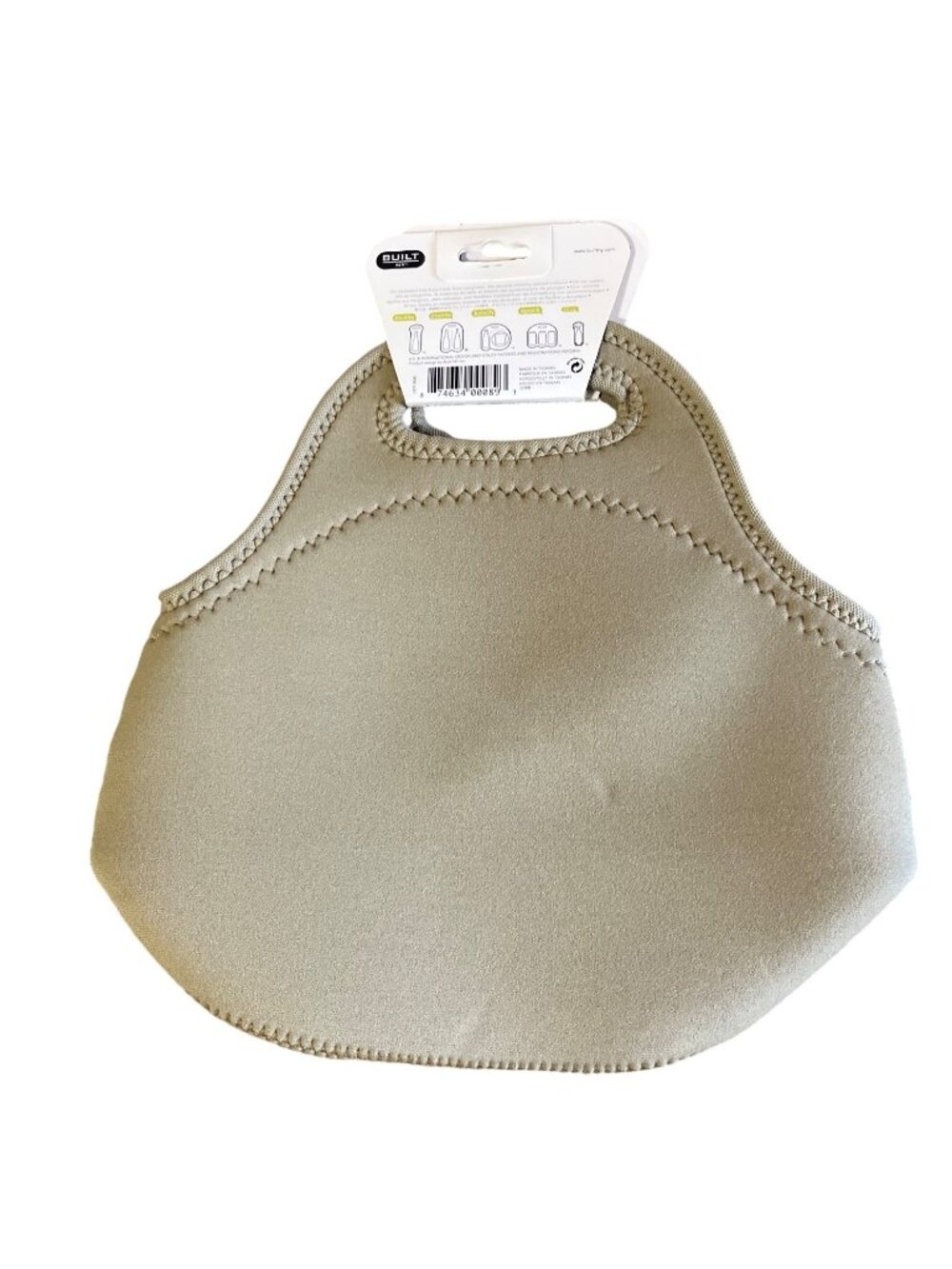 Built NY Neoprene Insulated Lunch Tote Bag Beige NEW - Picture 2 of 13
